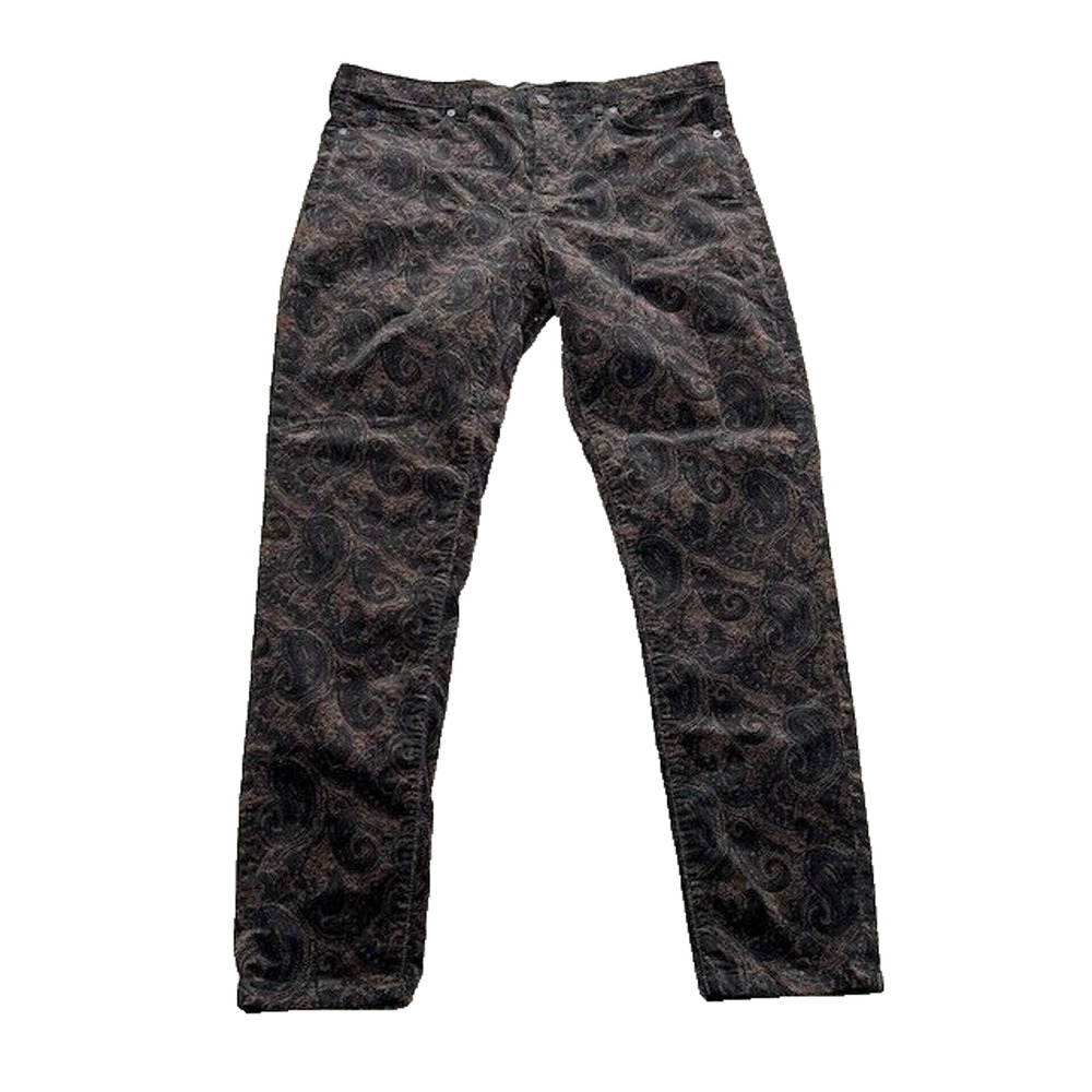 Banana Republic Womens Pants Mid Rise Skinny Heritage Velvet Paisley Size 33L